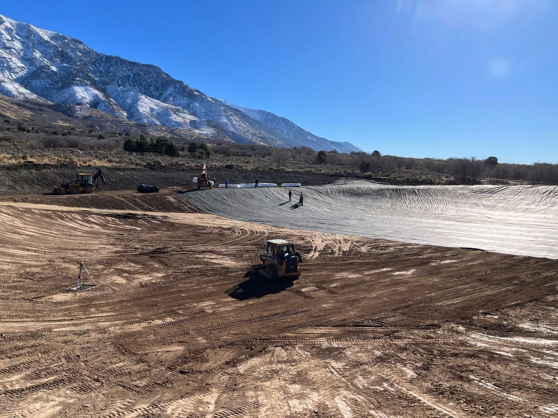 Grading project with mountain backdrop in Utah